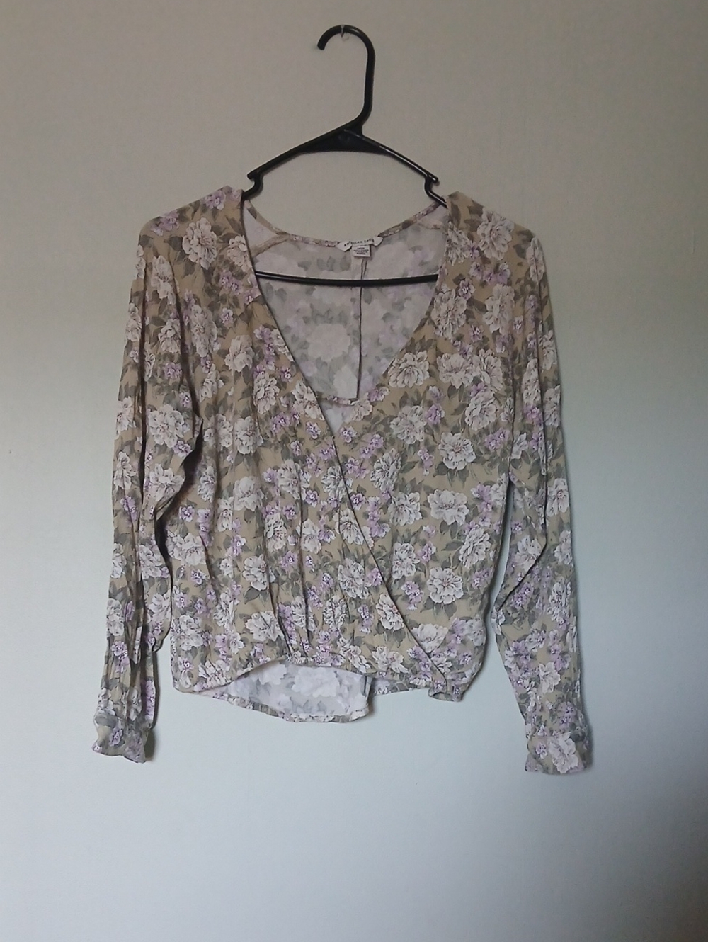 American Eagle Outfitters Floral Wrap Blouse Size S